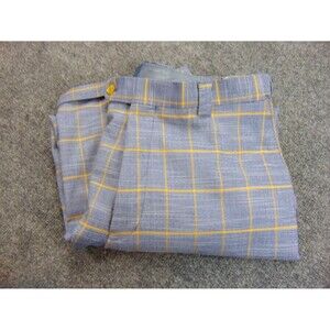 Blu Martini Pants Mens 35x29 Blue Yellow Plaid Baggy Wide Leg Hip Hop